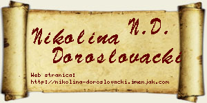 Nikolina Doroslovački vizit kartica